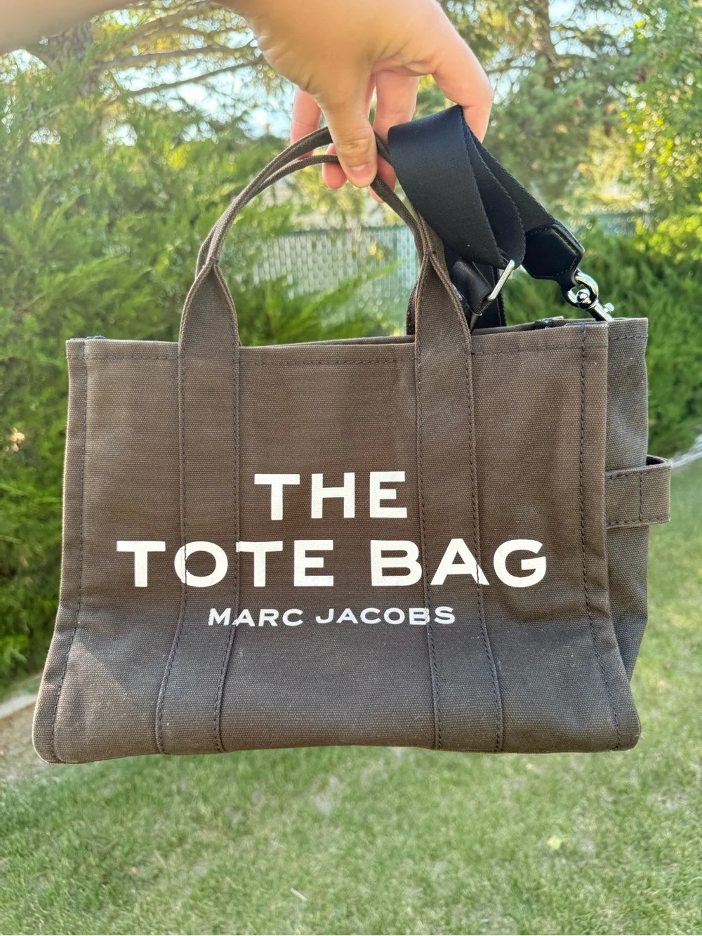Marc Jacobs Black Canvas 'The Tote Bag' Detachable Strap Medium